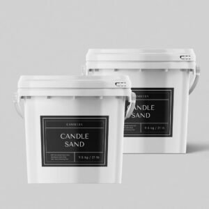 19kg/42lbs Bulk Candle Sand: Two Buckets +700 Wicks for Wedding Decor Scent-Free Pearled White Wax, Granulated Candle for Event