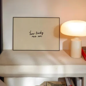 How Lucky Are We Print: Hand-Drawn Typography Poster, Neutral Home Decor (Digital Download, Horizontal)