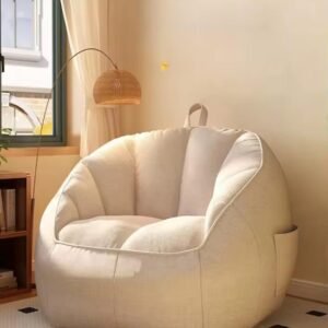 Cozy Beige Bean Bag Chair – Soft Lounge Chair for Living Room, Bedroom or Reading Corne